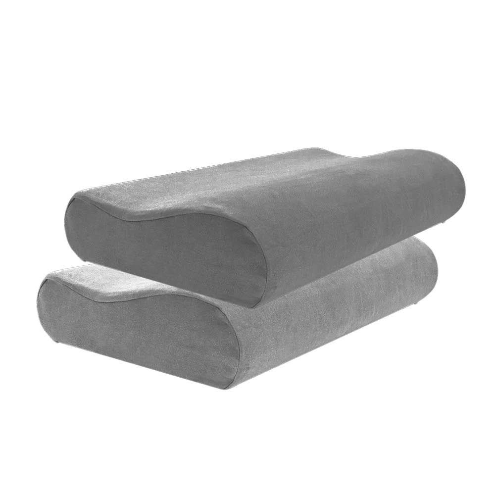 KISSENBEZUG für orthopädisches Nackenkissen, DOPPELPACK Grau 60x30 cm - Grau, Textil (30/60cm) - casimum