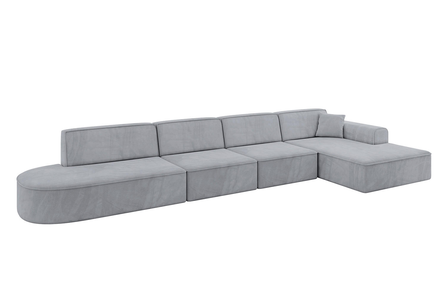ECKSOFA Ottomane Rechts IREA-L3-v3 - 413x171x79 cm Grau - Titanfarben, Holzwerkstoff/Textil (171/413cm) - ALTDECOR