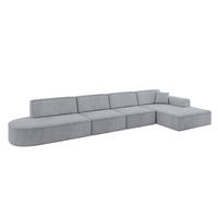 ECKSOFA Ottomane Rechts IREA-L3-v3 - 413x171x79 cm Grau - Titanfarben, Holzwerkstoff/Textil (171/413cm) - ALTDECOR