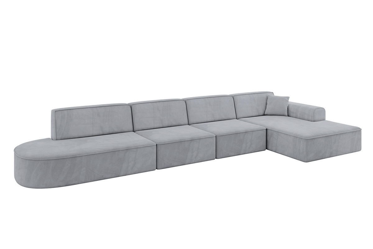 ECKSOFA Ottomane Rechts IREA-L3-v3 - 413x171x79 cm Grau - Titanfarben, Holzwerkstoff/Textil (171/413cm) - ALTDECOR