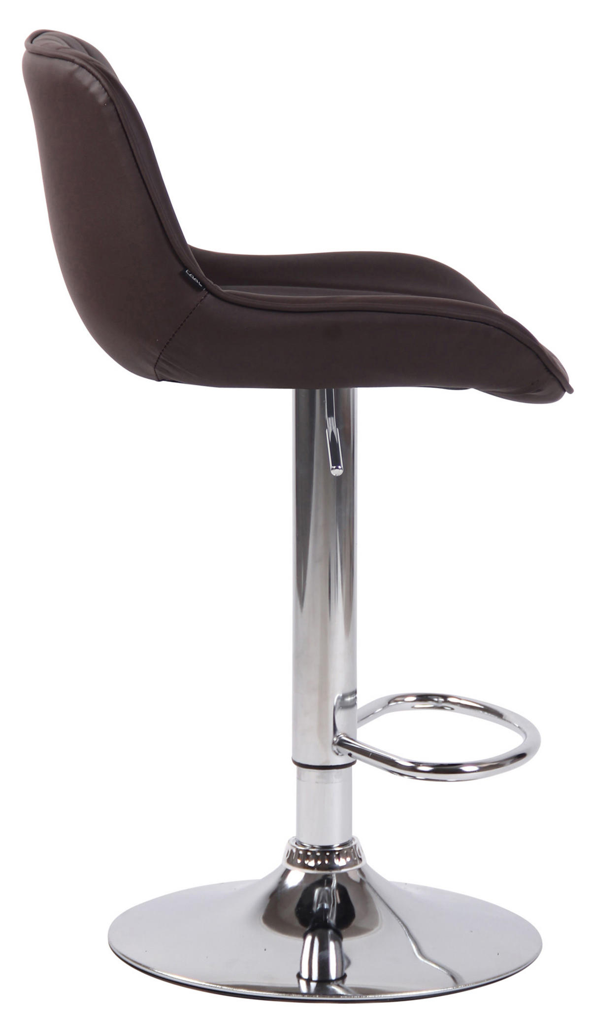 BARHOCKER 2er Set Lentos Kunstleder chrom braun - Chromfarben/Braun, Kunststoff/Metall (50/108/50cm) - TPFLiving