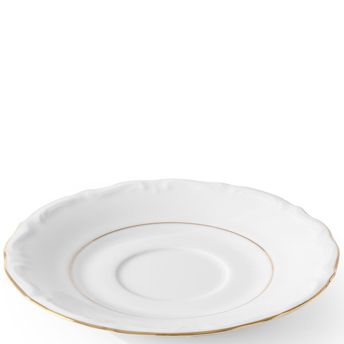 DESSERTTELLER Chodziez MARIA TERESA 6-tlg Porzellan mit Goldrand, Weiß / Gold - Goldfarben/Weiß, Keramik (19cm) - KONSIMO®