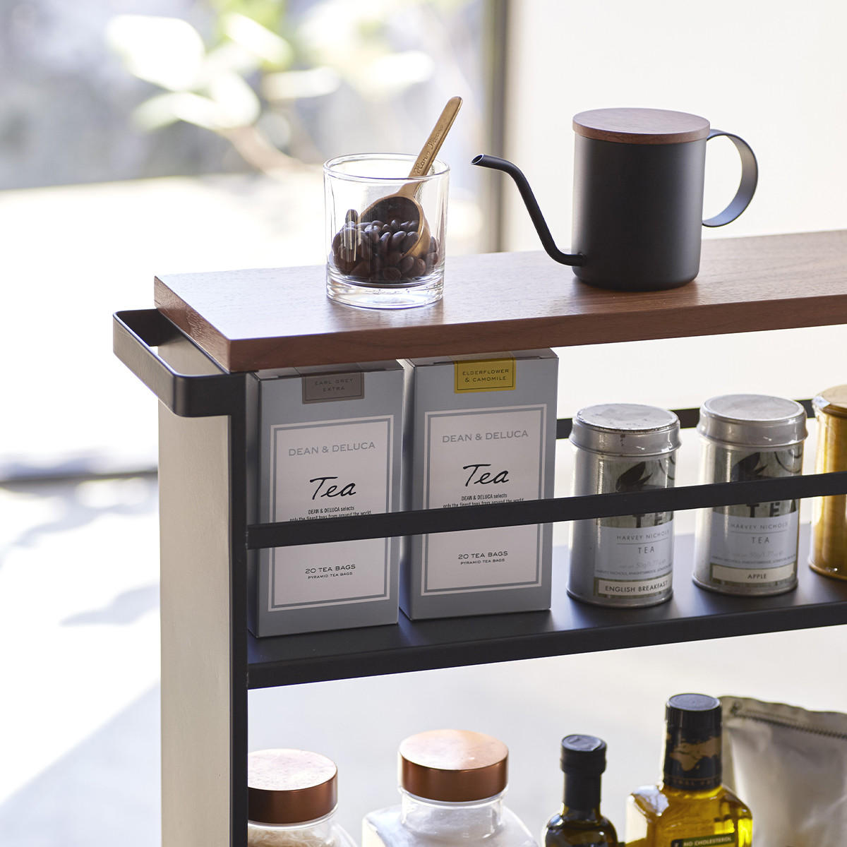 Thumbnail - Yamazaki Nischenwagen, Schwarz, Metall, 13x80.5x47.5 cm, Esszimmer, Servierwagen