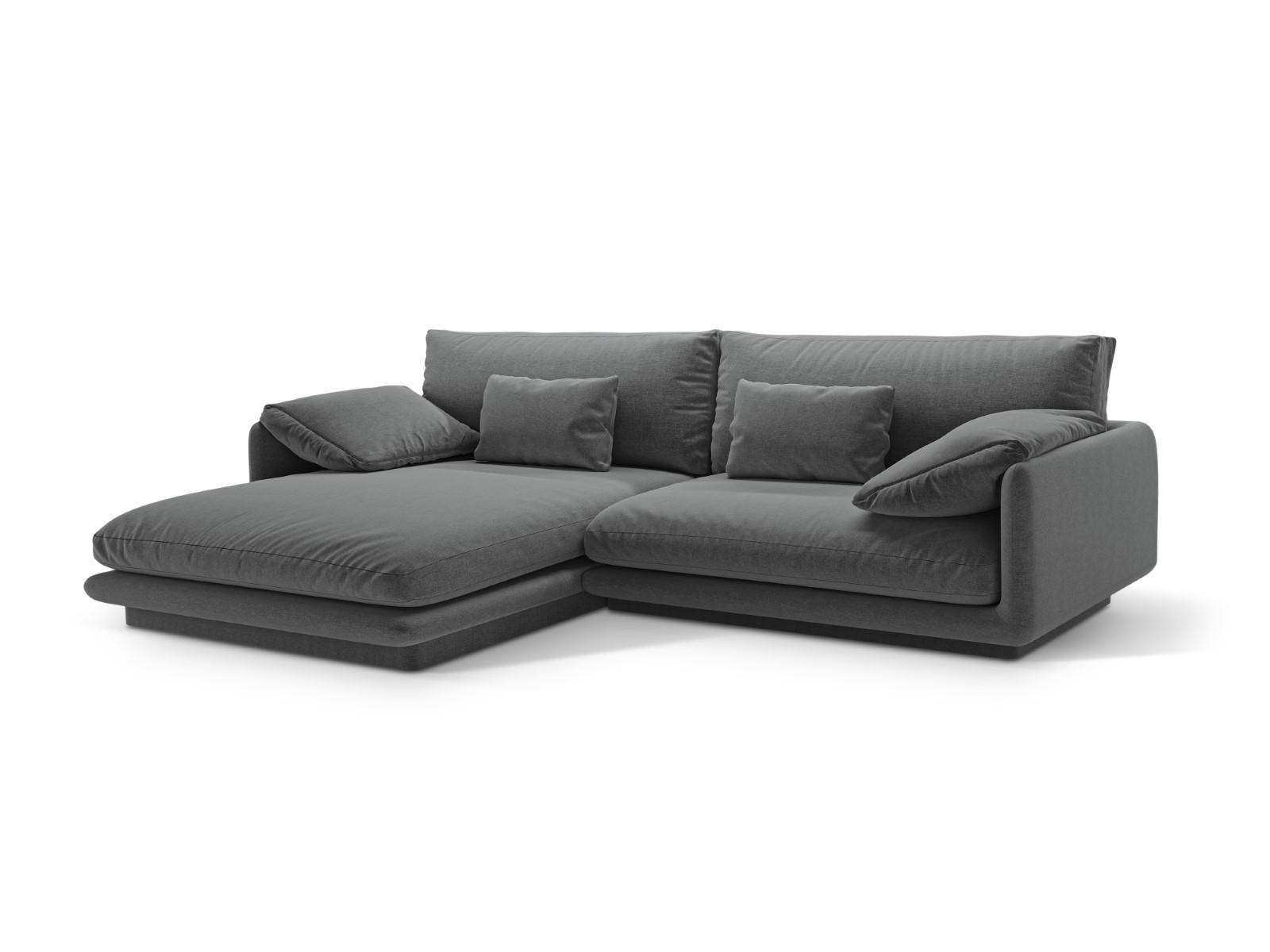 ECKSOFA links Torino aus strukturiertem Stoff dunkelgrau 4 Sitzplätze - Dunkelgrau, Textil (170/250cm) - Micadoni