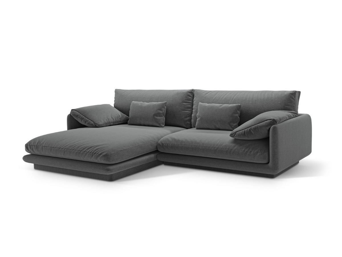 ECKSOFA links Torino aus strukturiertem Stoff dunkelgrau 4 Sitzplätze - Dunkelgrau, Textil (170/250cm) - Micadoni