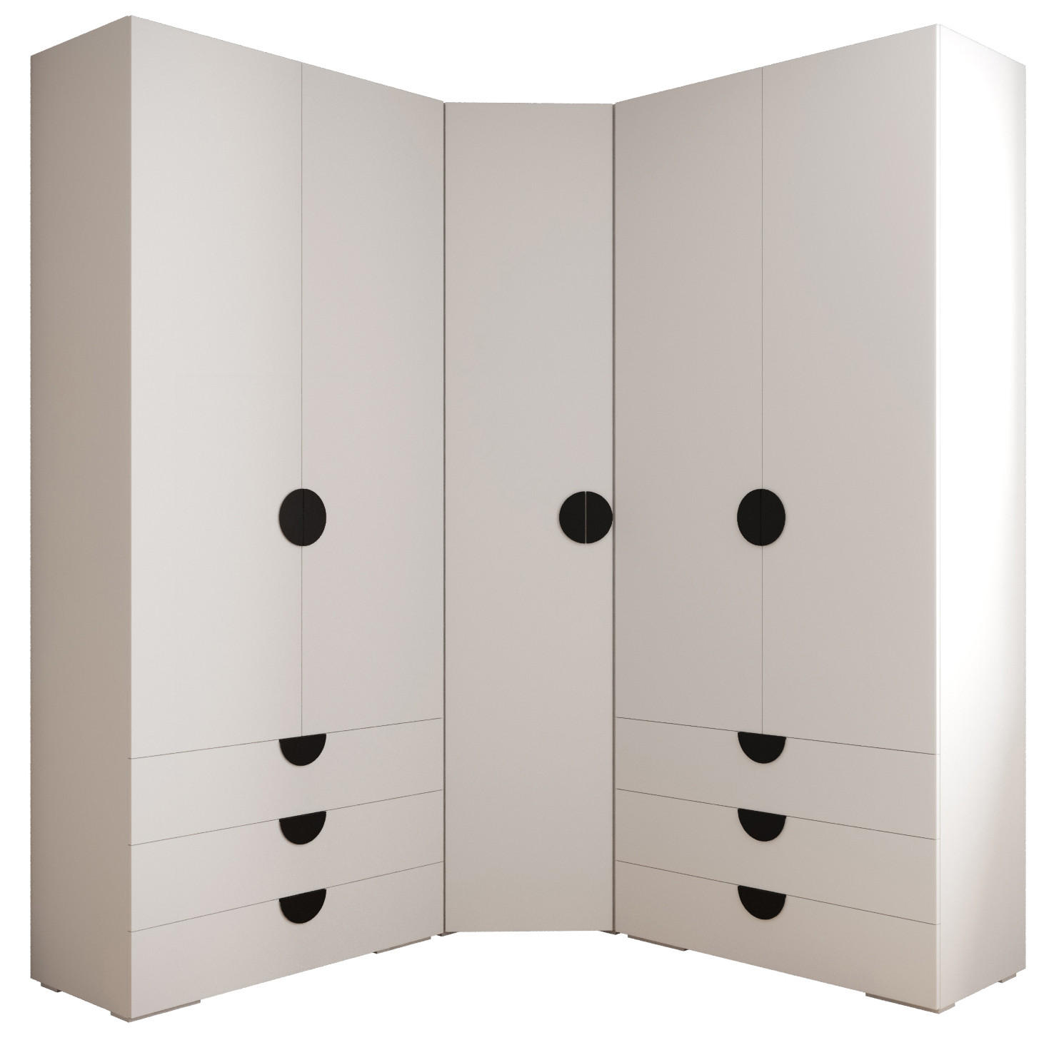 GARDEROBEN-SET 236,7/181,7/47 - Schwarz/Weiß, Holz/Kunststoff (181.7/236.7/47cm) - Abiks Möbel