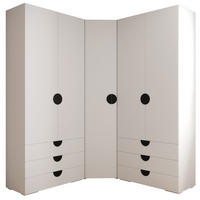 GARDEROBEN-SET 236,7/181,7/47 - Schwarz/Weiß, Holz/Kunststoff (181.7/236.7/47cm) - Abiks Möbel