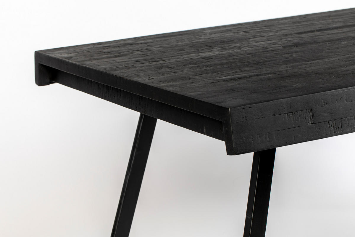 ESSTISCH Suri - Schwarz - 220/100/76 cm - Schwarz, Holz (220/100/76cm)