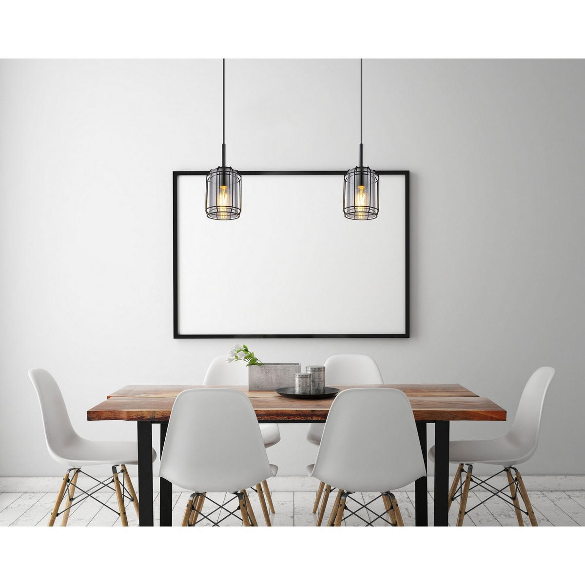 HÄNGELEUCHTE Metall Schwarz Rauchgrau - Schwarz, Glas (13/13/120cm) - Globo Lighting
