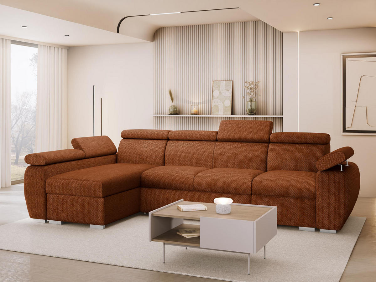 ECKSOFA Boston LCP, Seite: Links LCP+2R+1P(65) - Silberfarben/Bronzefarben, Holz/Textil (320/170cm) - MIRJAN24