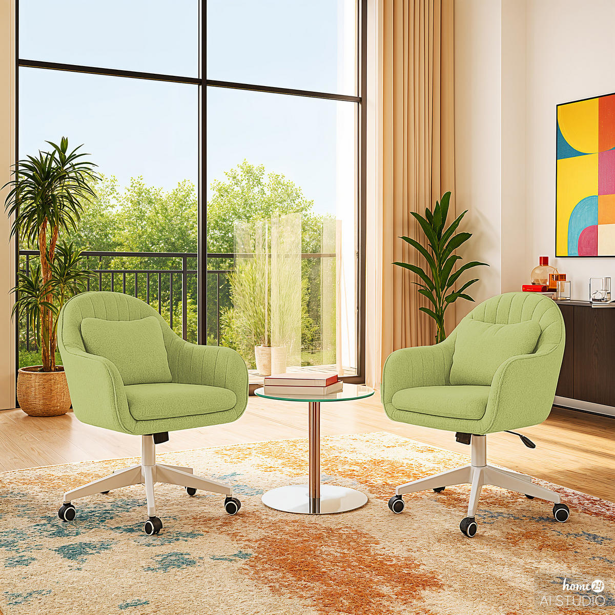 BÜRODREHSTUHL - Microfaser / Kunststoff - Olivgrün, Kunststoff (59/93/65cm) - home24