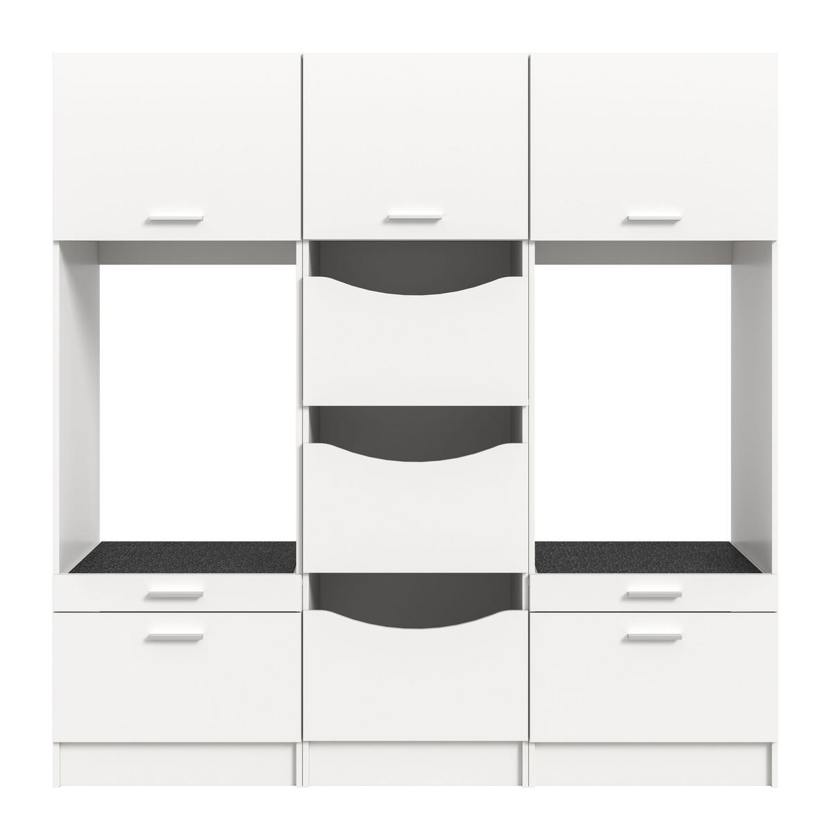 WASCHMASCHINENUMBAU 3tlg. Set Mixx Bad in weiß Nachbildung - modernes Design - B/H/T: 192x195x68 cm - Weiß, Holzwerkstoff (192/195/68cm) - Homes & Jones