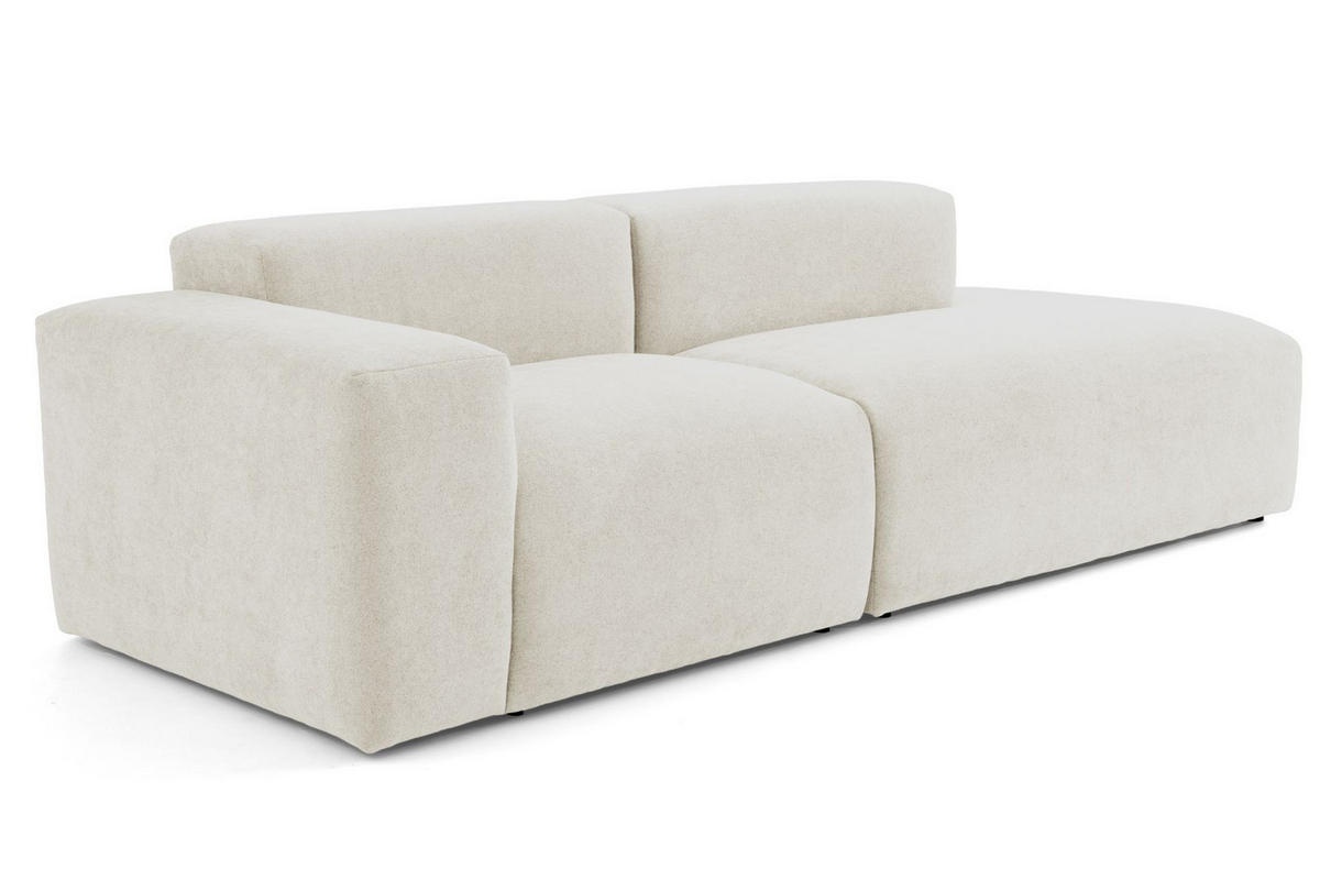 3-SITZER modulares Sofa HEAVEN SET 1 Rechts, Breite 255 cm Webstoff Weiß - Schwarz/Weiß, Holz/Kunststoff (102/71/255cm) - Muffo