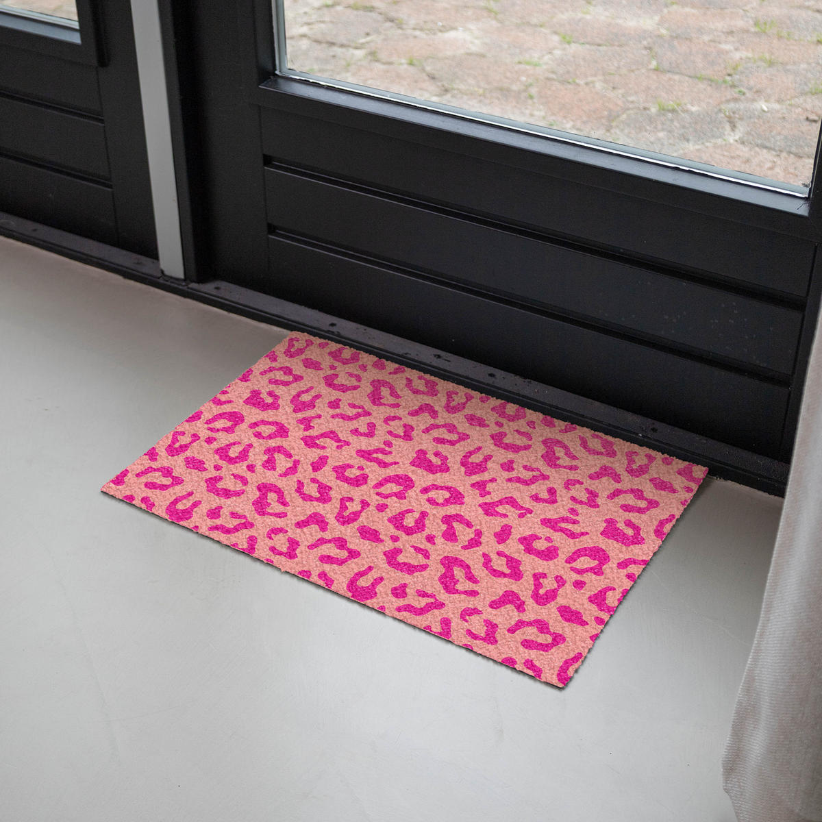 FUSSMATTE Pantherdruck - Rosa - Tierdruck - Minimalistisch Sauberlaufmatte 60x40 cm - Pink, Kunststoff (60/0.4cm) - MuchoWow