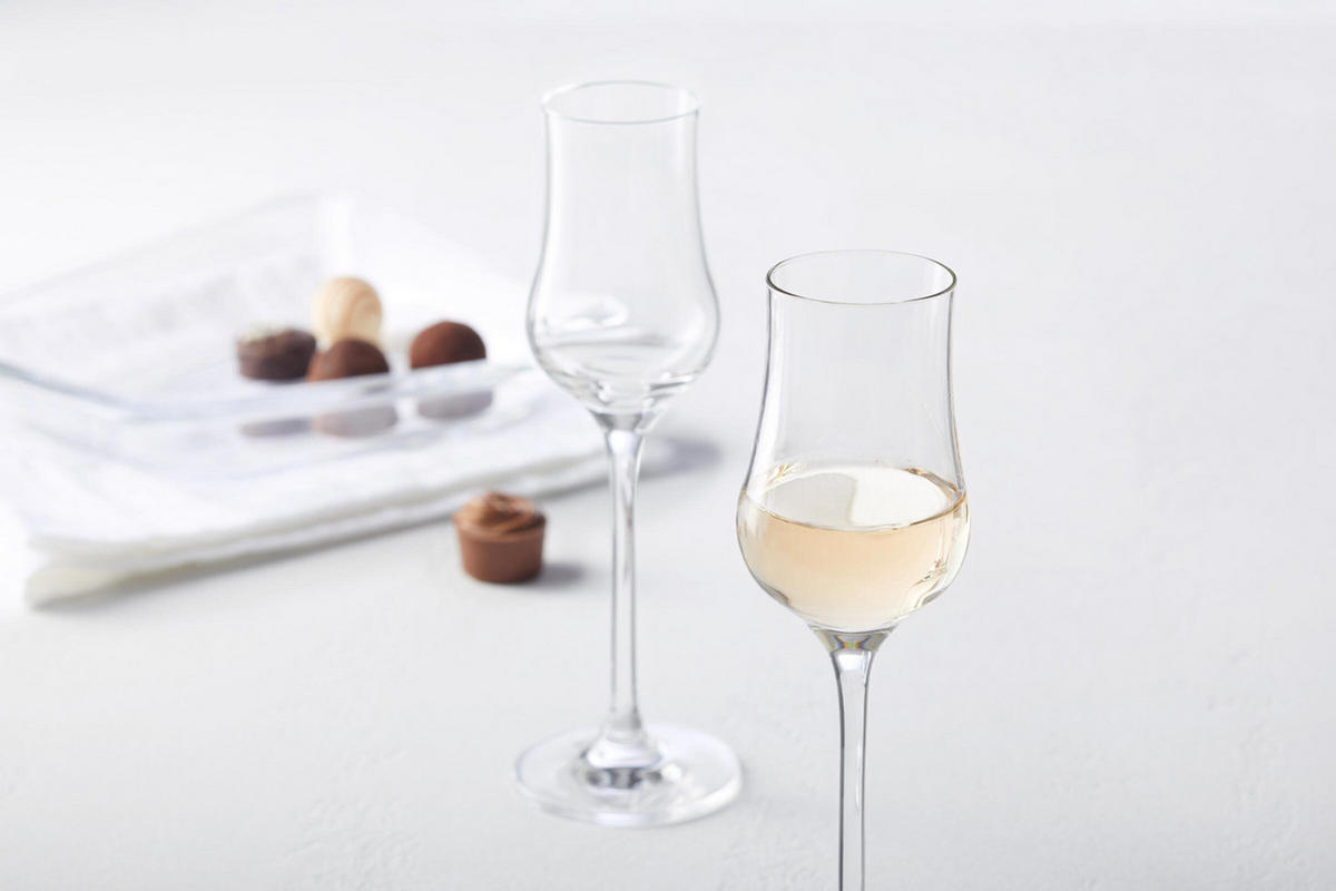 GRAPPAGLÄSER MIT FÜLLSTRICHEN Puccini Gastro-Edition transparent 2 & 4 cl 6er Set - Transparent, Glas (0.04L) - Leonardo Living