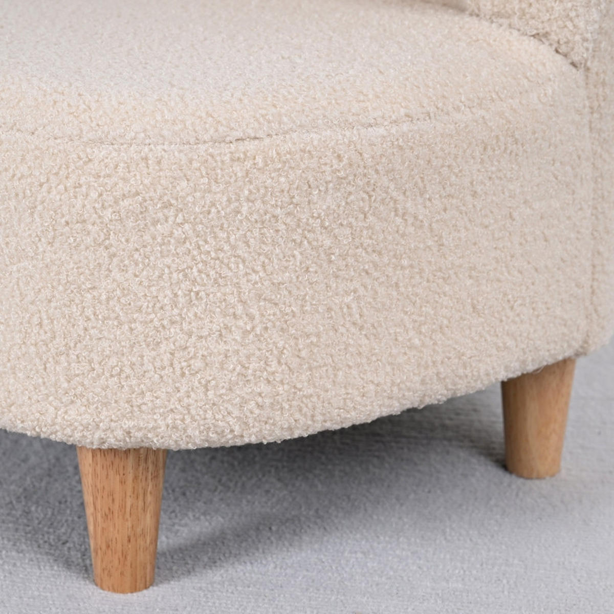 KINDERSESSEL, Plüschsessel mit Bärenohren, Fleece-Bezug, Schaumstoff, Beige - Beige, Holz (43/53/47cm) - BursDany
