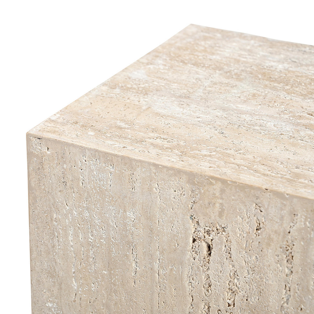 BEISTELLTISCH - Travertin / Beige - Beige, Stein (30/30/48cm) - home24