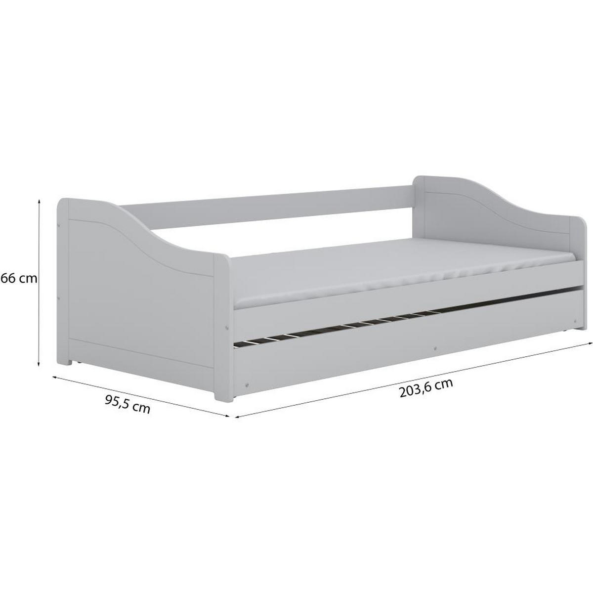 JUGENDBETT Blanka 90/200 weiß ohne Matratze - Weiß, Holzwerkstoff (90/200cm) - Beautysofa