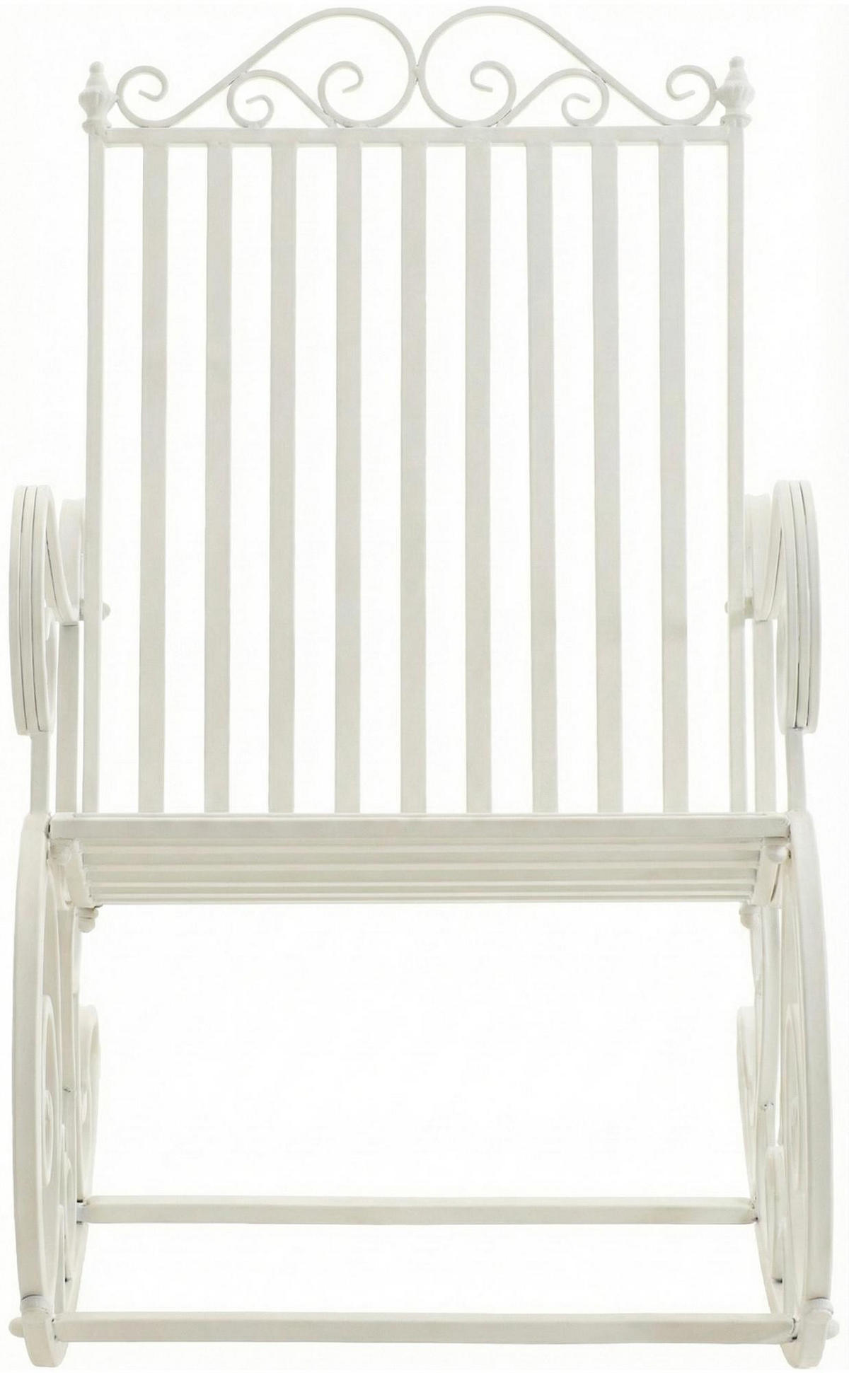 SCHAUKELSTUHL Anna Antik Outdoor 56x90x94cm Metall Weiß Gartenstuhl - Weiß Hochglanz, Metall (56/94/90cm) - DELUKE