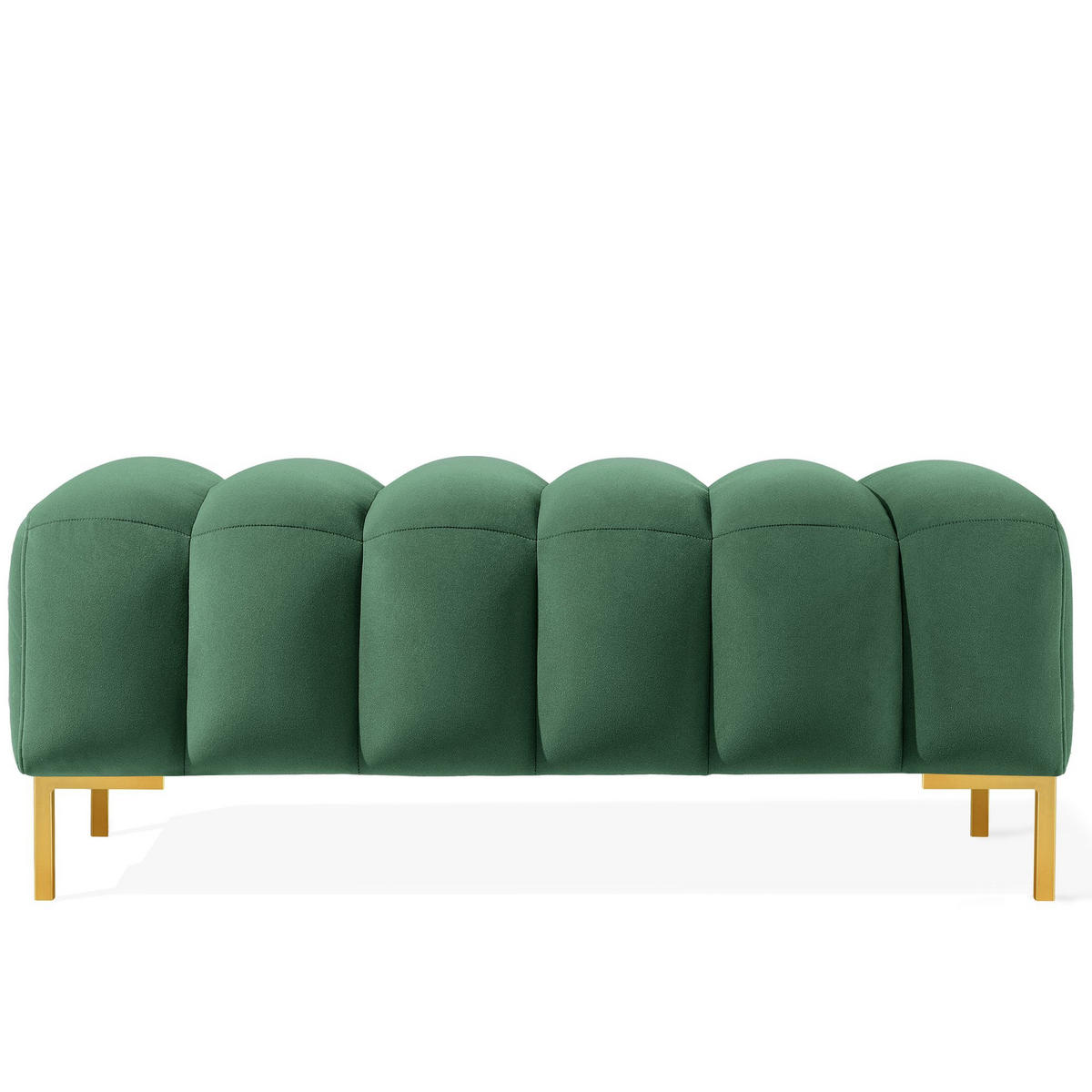 SITZHOCKER Polsterhocker PECCO, Veloursstoff - Dunkelgrün/Goldfarben, Holz/Textil (120/50/50cm) - KONSIMO®