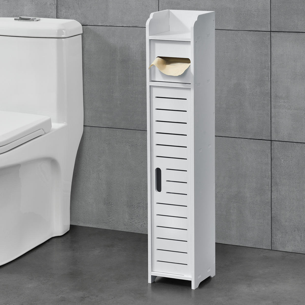 TOILETTENPAPIERHALTER Leoben - Weiß, Kunststoff (15/80/15cm) - [en.casa]