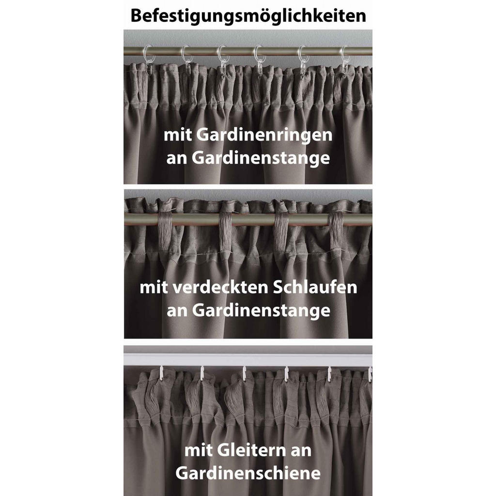 Thumbnail - Gardinenbox Vorhang, Taupe, Textil, 295x225 cm, Oeko-Tex® Standard 100, Wohntextilien, Gardinen & Vorhänge, Verdunkelung...