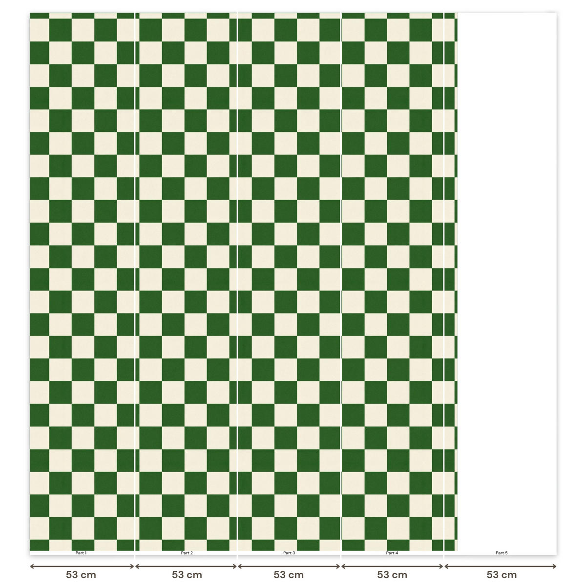 KINDERTAPETE - Schachbrett - Muster - Grün - 220x260 cm - Grün, Papier (220/260cm) - OnlyWow