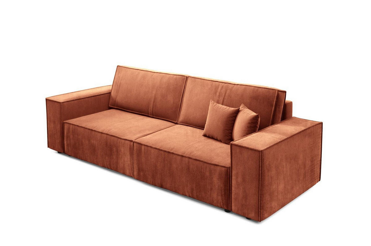 SCHLAFSOFA mit Bettkasten Orange - Orange, Textil (255/88/102cm) - Furnisell