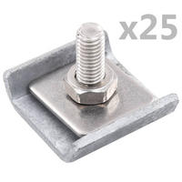 GITTERMATTENVERBINDER 25 Sets Silbern - Silberfarben, Metall (3.5cm) - vidaXL