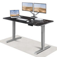 SCHREIBTISCH Elektrisch Höhenverstellbarer HomePro 160x80cm Grau/Schwarz mit Memory-Funktion, Anti-Kollisions Technologie - Schwarz/Grau, Holzwerkstoff (80/160/62cm) - Desktronic