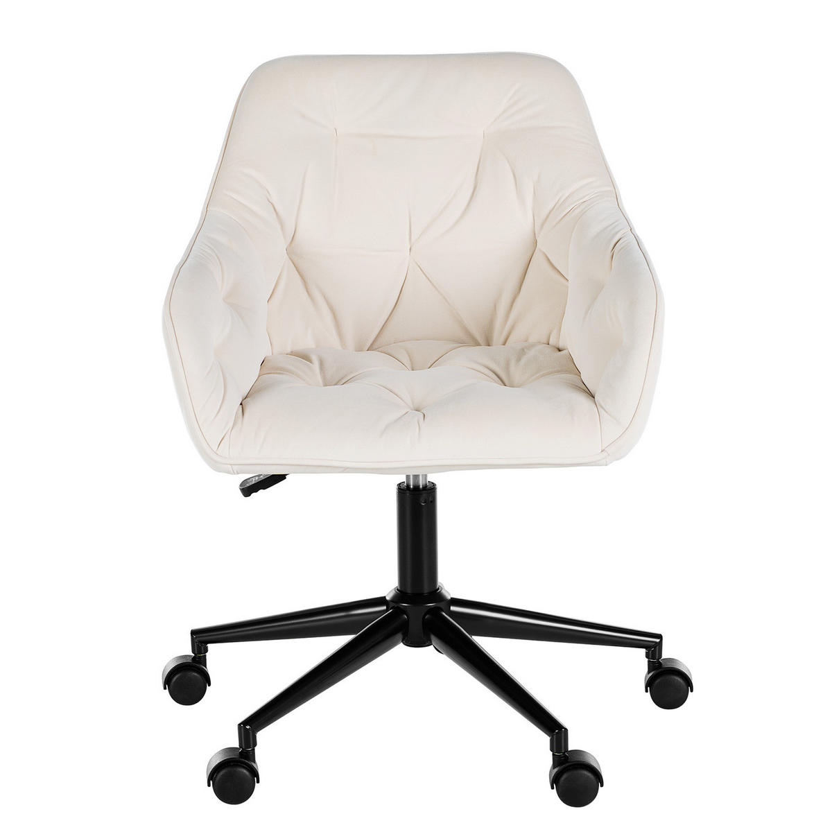 BÜROSTUHL - Samt - Beige/Schwarz, Kunststoff/Metall (56/80/56cm) - home24