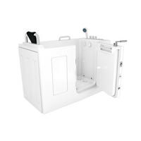 SITZWANNE Whirlpool mit Tür S07WP-TH-C-R - Weiß, Glas/Kunststoff (76/116/140cm) - AcquaVapore by Sandra Jentho