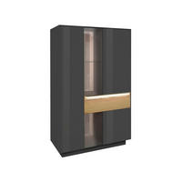 HIGHBOARD Nova Anthrazit und Eiche - Grau, Holzwerkstoff (96/151/42cm)