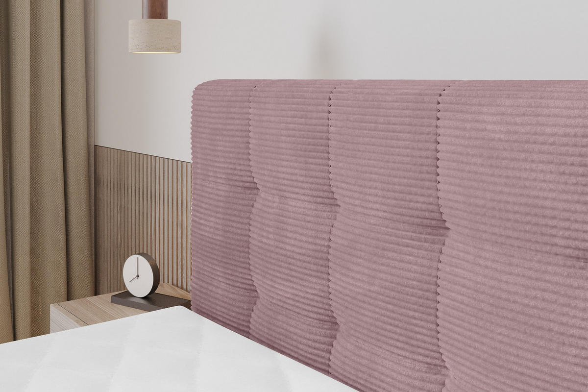 BOXSPRINGOVÁ POSTEL s matrací H3/H4 - IGAN-Z KING - 200x200 cm Růžová - růžová, kompozitní dřevo (203/200cm) - ALTDECOR