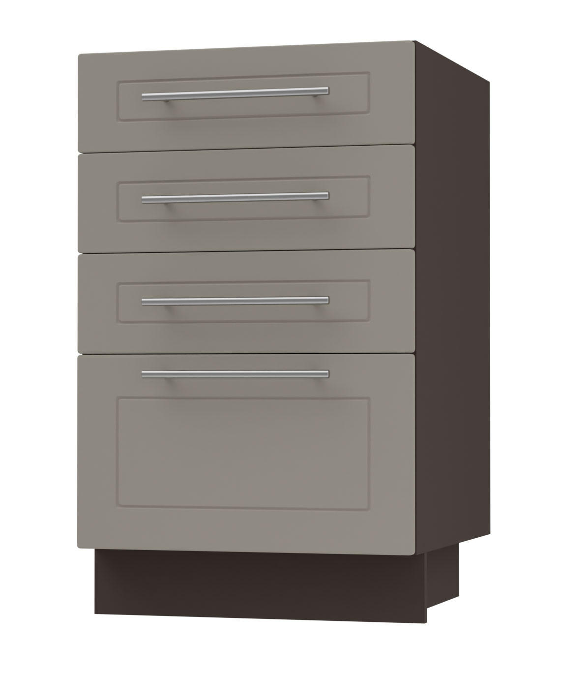 Feldmann-Wohnen Schubladenunterschrank Beige, Dunkelgrau 40x82x50 cm