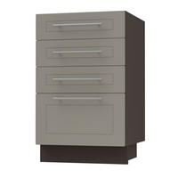 SCHUBLADENUNTERSCHRANK Kvantum D4A/40 Beige Matt / Lava Matt 40 / 50 / 82cm - Dunkelgrau/Beige, Holz/Holzwerkstoff (40/82/50cm) - Feldmann-Wohnen