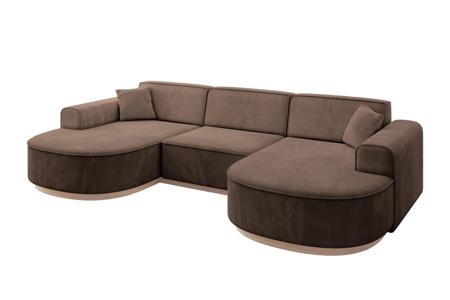 WOHNLANDSCHAFT MARI-U1-v1 - 303x171x83 cm Braun Velours - Braun, Holzwerkstoff/Textil (303/83/171cm) - ALTDECOR