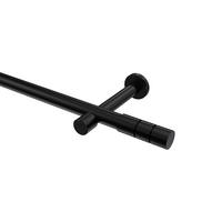 GARDINENSTANGEN-SET Prestige Elanto 480 cm (geteilt in 3 x 160 cm), 1-läufig (ohne Ringe), 20 mm Ø Schwarz - Schwarz, Metall (480cm) - INTERDECO