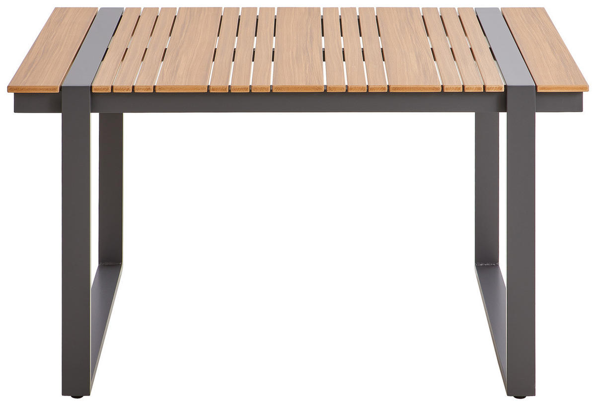 GARTENSITZGRUPPE - Polywood / Polyester - Braun / Grau - 5-teilig - Braun/Grau, Holzwerkstoff/Textil - home24