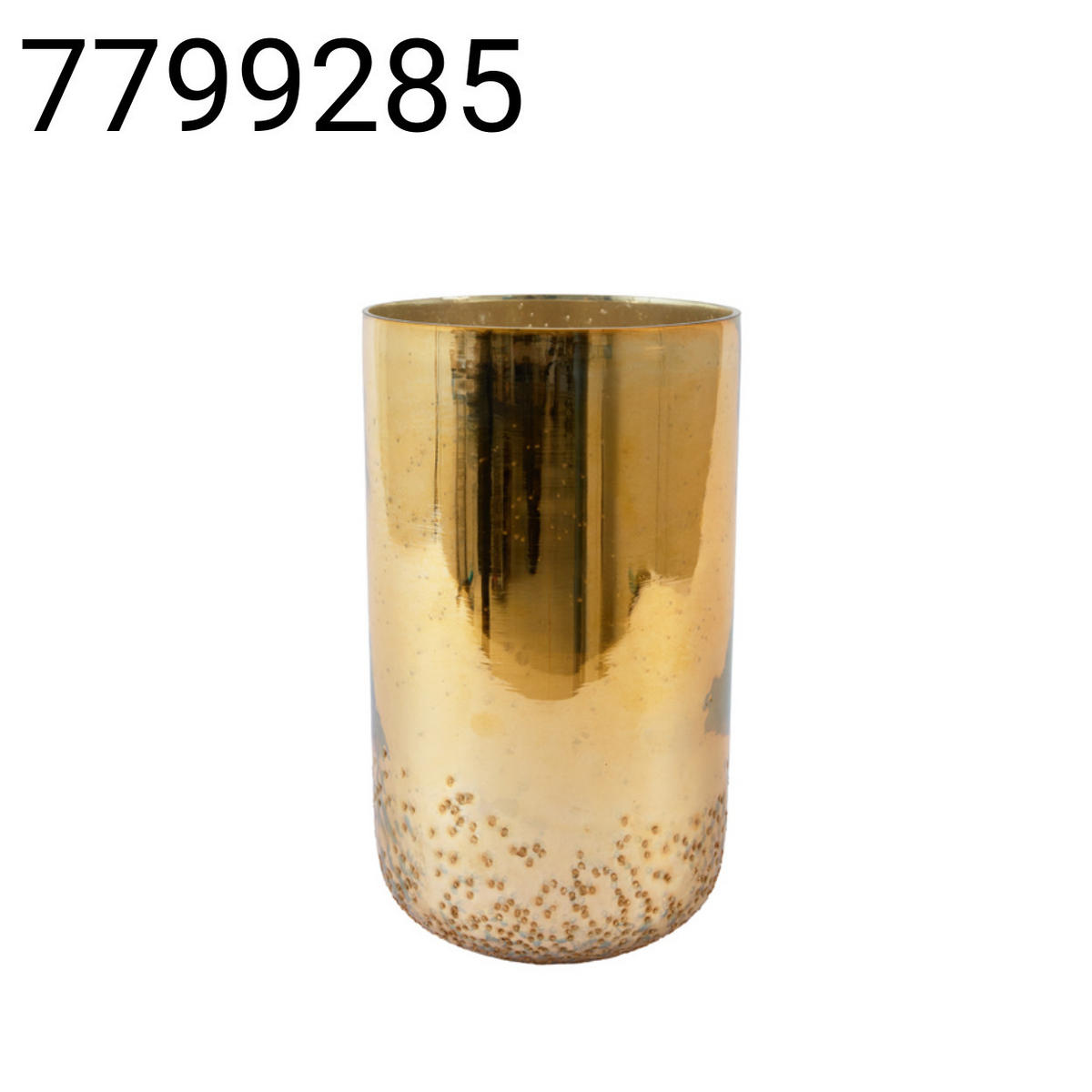 WINDLICHT Mirjoli - Gold - 17/17/30 cm - Goldfarben, Glas (17/30/17cm) - Light & Living