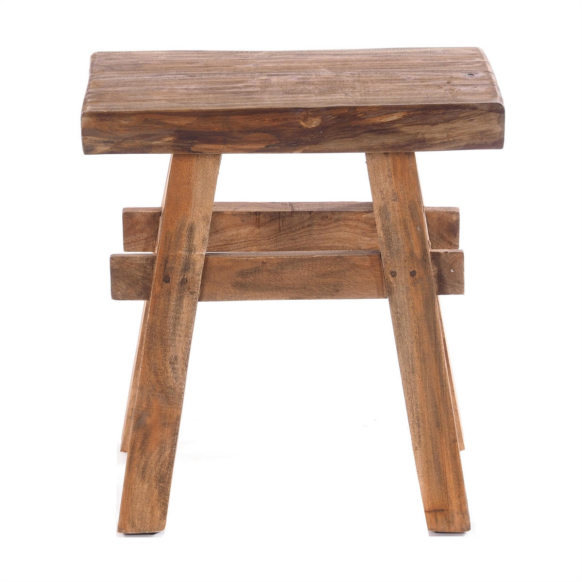 HOCKER VINTAGE 40 Massivholz 01 natur-vintage - Naturfarben, Holz (45/43/27cm) - DESIGN DELIGHTS