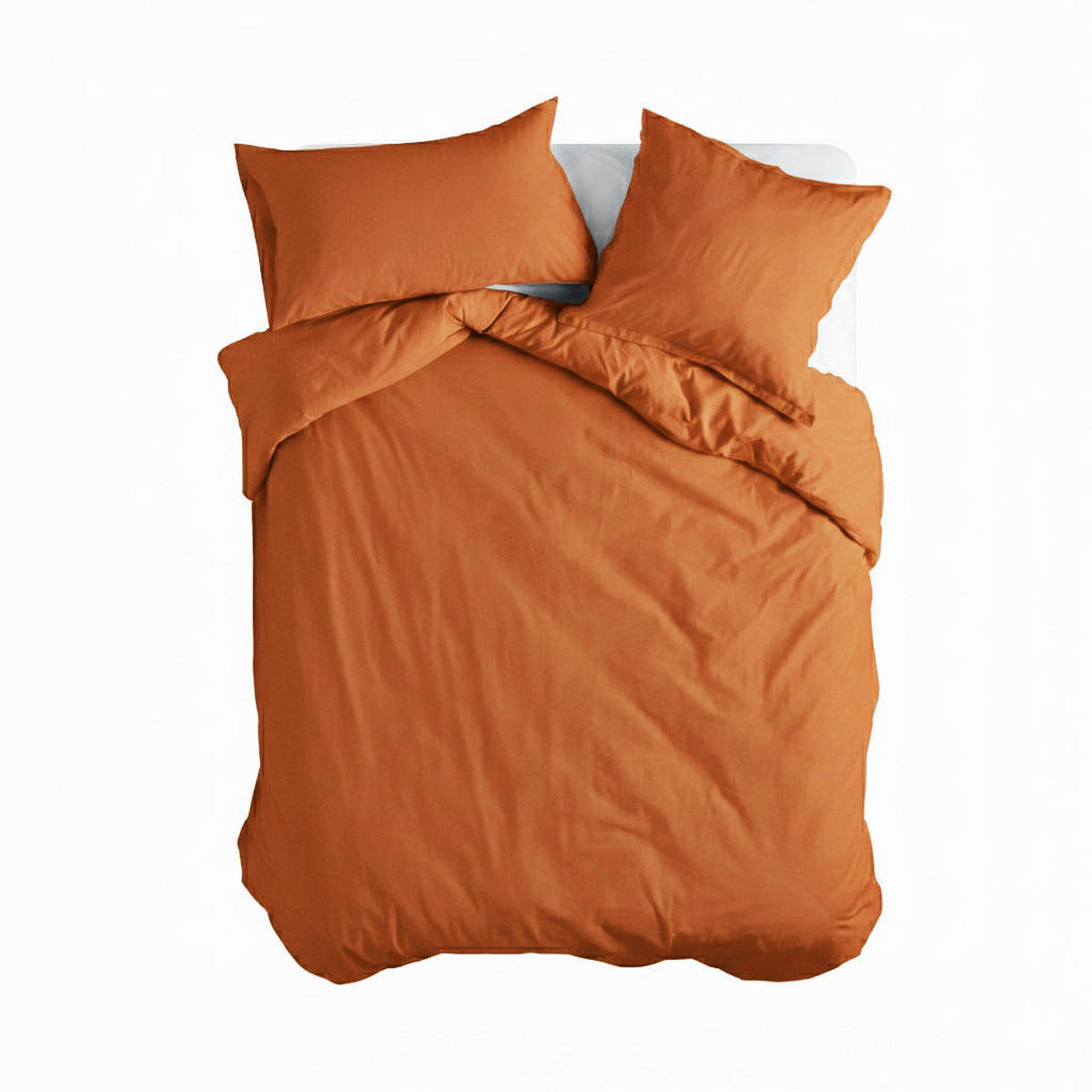 BETTBEZUG Basic Terrakotta 240x220 cm (Übergrösse) - Terracotta, Textil (240/220cm) - Happy Friday