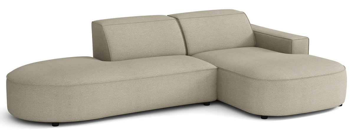 ROHOVÁ pohovka Sallmo, greige, 276 cm - černá/šedohnědá, textil/plast (276/166cm) - Selsey