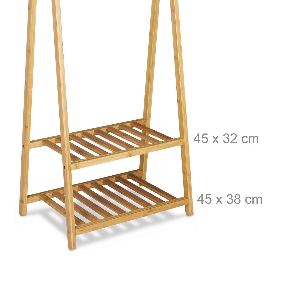 KLEIDERSTÄNDER - Hellbraun, Holz (60/150/40cm) - Relaxdays
