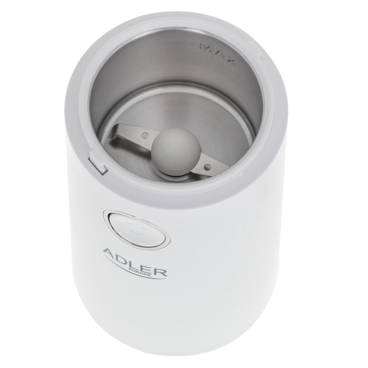 KAFFEEMÜHLE AD4446WS Weiß 150W 75 g Elektrisch Edelstahl Mahlwerk - Weiß, Kunststoff/Metall (12/25/15cm) - Adler