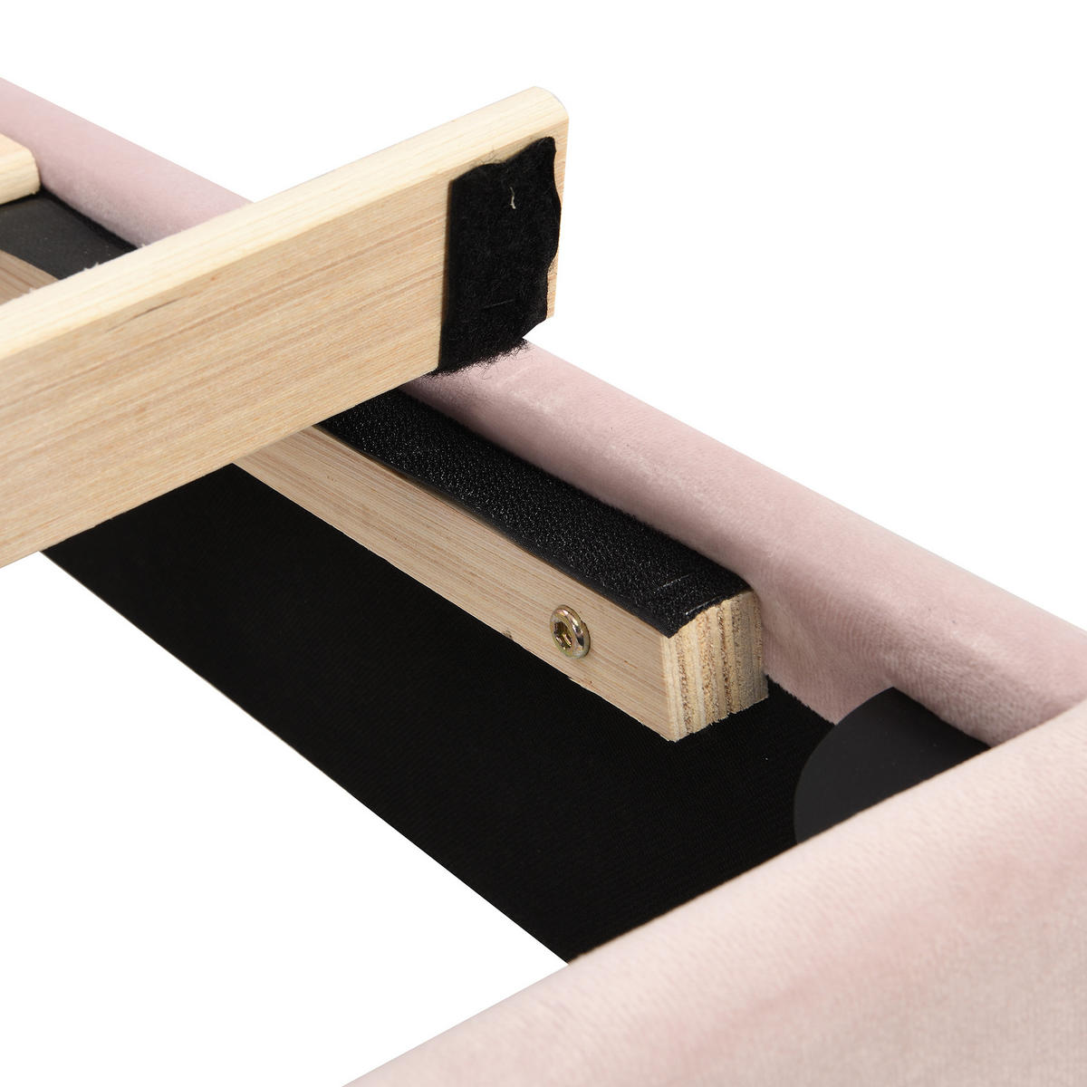 POLSTERBETT 90x200 Samt Muschelform Goldene Beine Rosa - Pink, Holz - FLIEKS