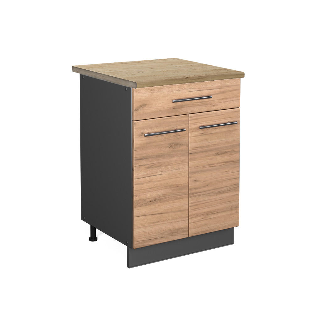 Vicco Küchenunterschrank Eiche, Anthrazit 60x82x60 cm