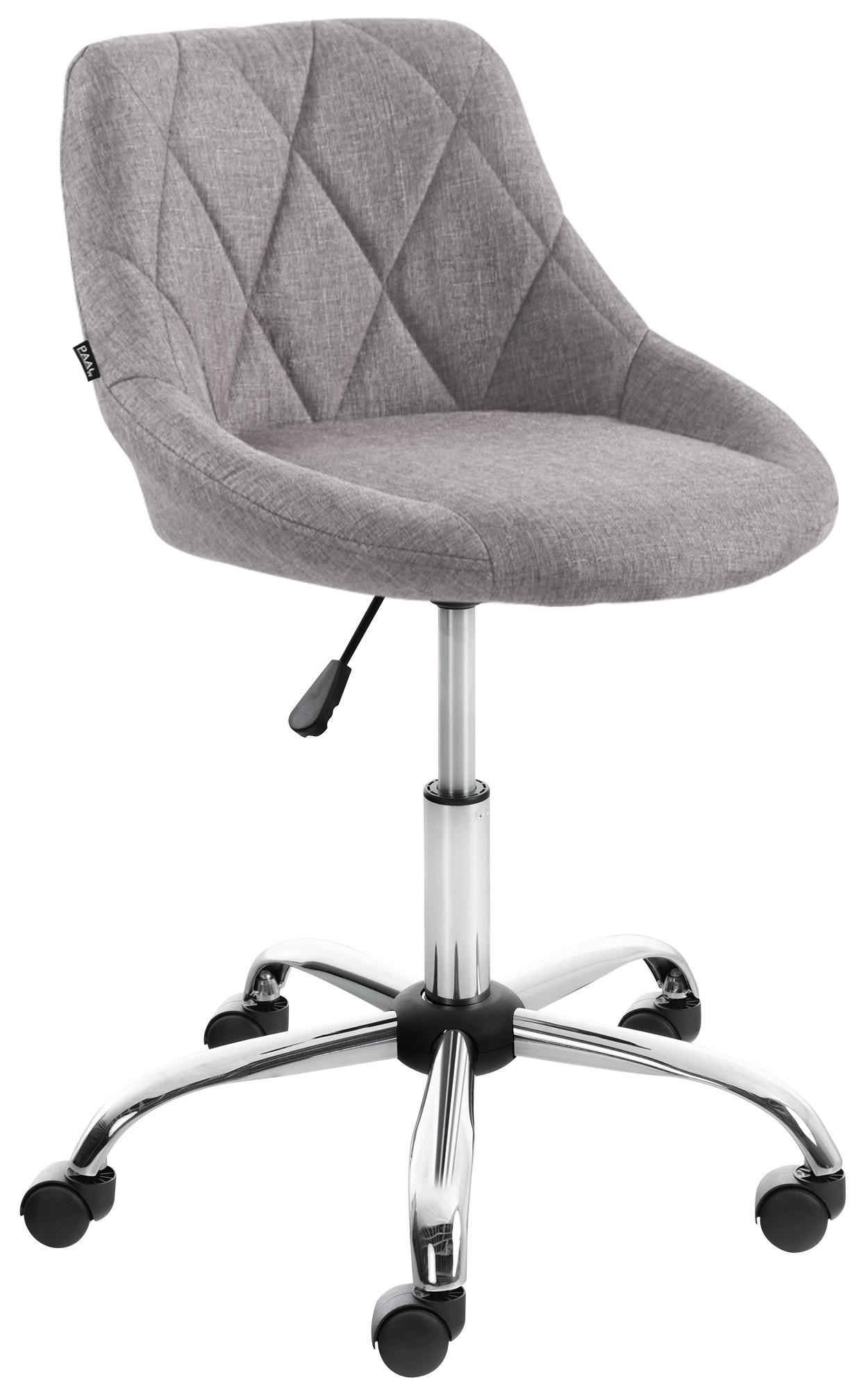 HOCKER Stoff grau - Chromfarben/Grau, Textil/Metall (47/71/49cm) - CLP