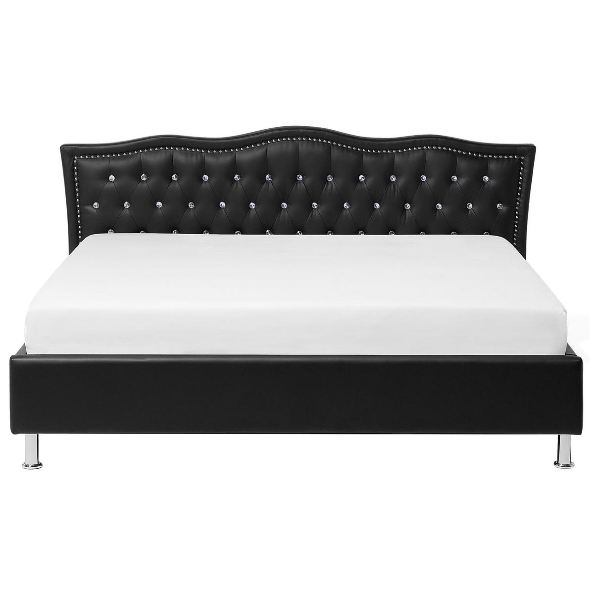 BETT 180/200cm Schwarz Metz - Schwarz, Kunststoff/Textil (180/200cm) - Beliani
