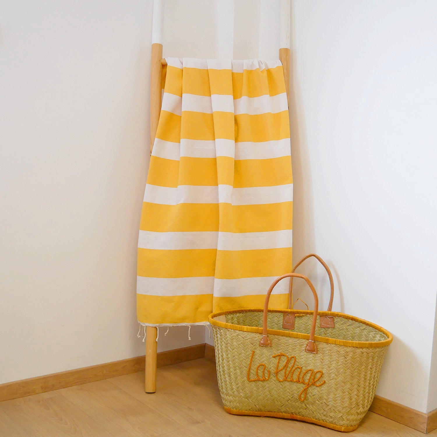 HAMAMTUCH Flachgewebe Traditionell Gelb 100x200 190g/m² - Transat Sonnenblume - Gelb, Textil (100/200cm) - LE COMPTOIR DE LA PLAGE